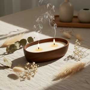 เชิงเทียนทำจากไม้ตรงจากโรงงานทำด้วยมือโหลเทียนหอมสไตล์คริสต์มาสทำด้วยมือคุณภาพสูง - Product Image 6