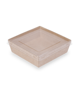 High Quality 800ml <b>Square</b> Kraft Box Leakproof Stackable Microwave Safe Takeaway Food Container Custom Logo - Product Image 3