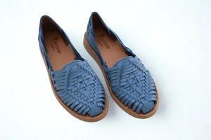Mocassins bleus faits main en cuir véritable, tressés, à enfiler, chaussures décontractées légères avec semelle intérieure en EVA et semelle antidérapante pour l'été - Product Image 6
