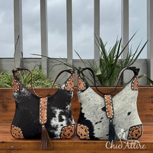 Nuevo bolso Hobo de cuero de vaca genuino de alta calidad, bolso de hombro de diseñador artesanal duradero para mujer - Product Image 1