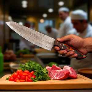 Juego de Cuchillos de Chef Profesionales de Acero de Damasco Hechos a Mano de Primera Calidad con Mango de Madera, Cuchillos de Cocina de Alta Calidad para Regalo - Product Image 5