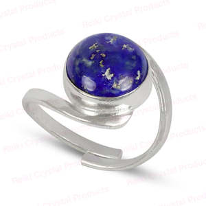 Anillo Ajustable de Piedra Preciosa de Cristal Natural, Forma Redonda - Product Image 5