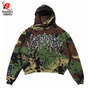 Vintage Acid Wash Pullover <b>Hoodie</b> <b>for</b> <b>Men</b> <b>Oversized</b> Streetwear <b>for</b> Winter Made of Polyester/Cotton Plain Dyed - Product Image 5