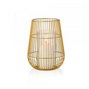 Portavelas de Metal Color Dorado con Campana de Vidrio, Tamaño y Forma Personalizados para Bodas y Uso Doméstico - Product Image 1