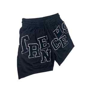 Shorts de sport d'été pour hommes, style streetwear, 100% polyester, personnalisés, anti-froissement, avec cordon de serrage - Product Image 2