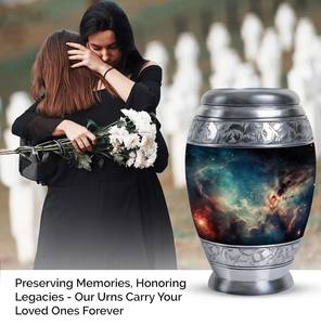 Urne de champ étoile rougeoyante pour les cendres humaines Urnes décoratives modernes en métal pour les cendres pour adultes Urnes funéraires personnalisées pour maman - Product Image 6