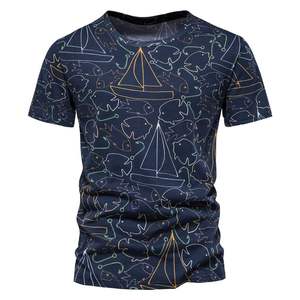 T-shirt à manches courtes pour homme léger et personnalisé, vente flash d'été, 100% coton, couleur personnalisée, motif uni - Product Image 1