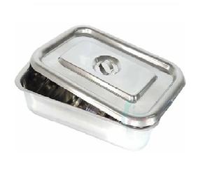 Plateau d'instruments en acier inoxydable avec couvercle Solution de stockage stérile durable pour instruments médicaux et cliniques chirurgicaux - Product Image 3