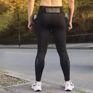 Nouveaux leggings de compression pour hommes en coton/fibre de bambou, taille élastique, longueur intégrale, séchage rapide, respirants, pour la course à pied et le sport - Product Image 4