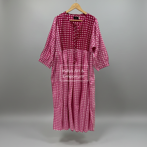 Hermoso Vestido de Algodón con Estampado Floral, Vestido para Uso Casual, Vestido con Estampado a Mano - Product Image 6