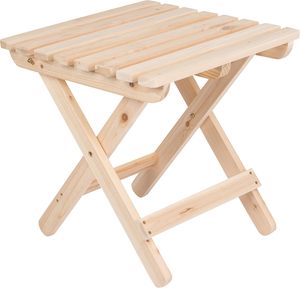 Mesa auxiliar plegable de madera cuadrada natural Mesa de patio pequeña de Adirondack para exteriores de madera maciza - Product Image 1