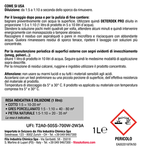 FILA Surface Care Solutions DETERDEK PRO Nettoyant Acide Multifonctionnel Post-Construction Liquide pour Sols, Détartrant et Anti-Rouille - Product Image 3