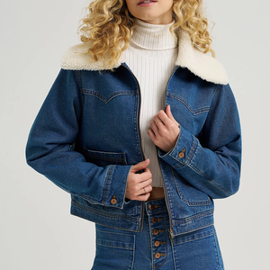Nouvelle mode, prix bas, veste en jean pour femmes, vente directe d'usine, col rabattu, respirant, coton écologique - Product Image 1