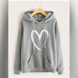 เสื้อฮู้ดและเสื้อสเวตเตอร์สำหรับผู้ชายผู้หญิงผ้าฝ้ายโพลีเอสเตอร์เนื้อนุ่มพิมพ์ลายหัวใจตามสั่งสีพาสเทล - Product Image 1