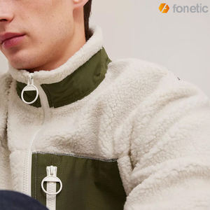 Dernière conception de veste polaire Sherpa pour hommes Logo personnalisé imprimé léger et long avec col montant Vente en gros - Product Image 5