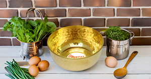 Hammered Medium Size Round Brass Serving Bowl <b>Decorative</b> Kitchenware for Salad <b>Egg</b> Beating Candy Serving Versatile Mixing Bowl - Product Image 6
