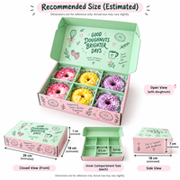 Boîte alimentaire en papier personnalisée avec logo imprimé pour donuts, gâteaux, cupcakes, pâtisseries, biscuits, hamburgers, bento, repas à emporter, emballage pour boulangerie