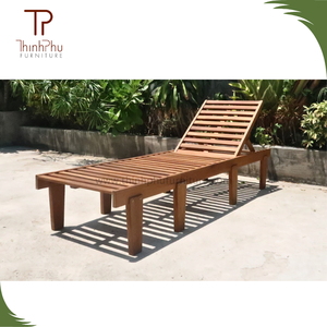 Chaise longue pliable en bois massif écologique et imperméable pour jardin, terrasse, plage, piscine, hôtel, fournisseur vietnamien - Product Image 5