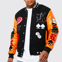 Premium Winter Letterman Varsity Jacke Streetwear Polyester Baumwolle Denim Langarm Stehkragen Vintage Sportbekleidung Atmungsaktiv