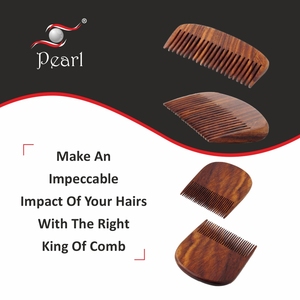Factory Direct Customizable Wooden Beard <b>Comb</b> <b>Men's</b> <b>Hair</b> Styling Wood Handle with Logo Availability - Product Image 5