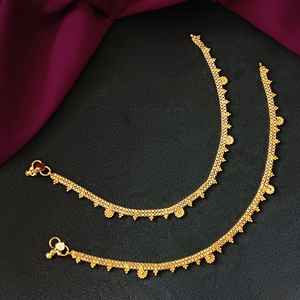 Indian Wholesaler Jewelry Supplier Dubai Style Bridal <b>Gold</b> Plated <b>Ankle</b> <b>Bracelet</b> With Pair of Anklet Set Jewellery for Women - Product Image 3