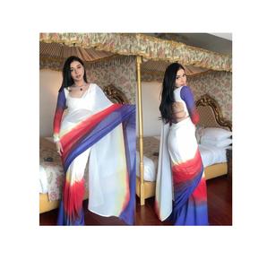 Ropa étnica más vendida Ropa tradicional india Georgette Impreso Sari para boda y fiesta Usable - Product Image 1