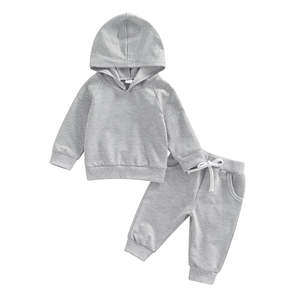 Conjunto de chándal de dos piezas de invierno transpirable para niños 2025 con Sudadera con capucha y pantalones para correr poliéster algodón - Product Image 3