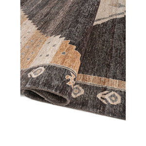 Alfombras de Lana Anudadas a Mano, Color Azul Tomillo, Patrón Geométrico Abstracto, para Entrada del Hogar, Modelo Rectangular Tipo Rompecabezas 9x12, Técnica Hecha a Mano - Product Image 2