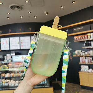 Wholesale gift portable creative kids plastic ice cream popsicle water bottle