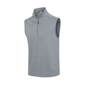 2024 moda hombres sin mangas cuarto de cremallera para Polo logotipo personalizado tela de punto de alta calidad directo de fábrica al por mayor - Product Image 1