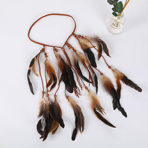 Serre-tête bohème à plumes, <span class=keywords><strong>coiffe</strong></span> hippie, accessoire de tête style gypsy indien, accessoires de cheveux bohèmes pour femmes - Product Image 6