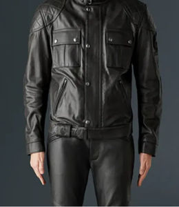 Veste de moto en cuir véritable noir motard décontracté dernière conception veste de motard en cuir pour homme vente en gros - Product Image 3