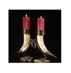 Soporte de vela de cuerno antiguo decorativo de Navidad Diseñador de acero inoxidable Portavelas de cuerno de vaca de alta calidad - Product Image 5