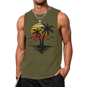 Débardeur de haute qualité Muscle Fit 100% coton côtelé débardeur hommes Gym entraînement Streetwear T-Shirt sans manches - Product Image 5