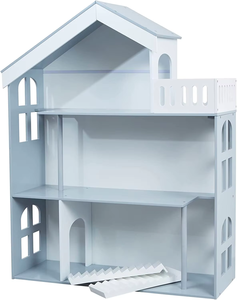 Étagère en bois <span class=keywords><strong>pour</strong></span> enfants Maison de poupée <span class=keywords><strong>pour</strong></span> enfants <span class=keywords><strong>Rangement</strong></span> de jouets Bibliothèque à 3 niveaux <span class=keywords><strong>pour</strong></span> livres Cadeau <span class=keywords><strong>pour</strong></span> filles de 3 à 7 ans et plus - Product Image 1