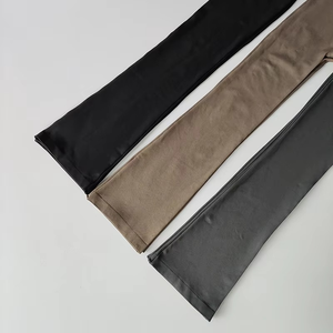 Pantalones de yoga de cintura alta, compresivos, sólidos, microacampanados, para exteriores, sin costuras, elásticos, transpirables, con elasticidad en cuatro direcciones, hasta el tobillo - Product Image 4