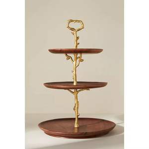 Handmade Whitewashed Wooden Cake Stand dome display stand High Quality Reusable Wooden Cake Stand - Product Image 4