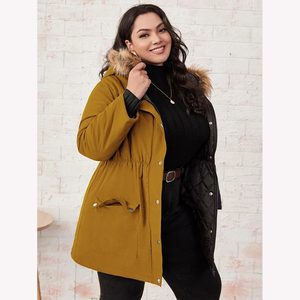 แจ็กเก็ตขนเป็ดผ้าทอสำหรับผู้หญิง, ดีไซน์ใหม่ให้ความอบอุ่นน้ำหนักเบากันน้ำระบายอากาศได้ดีมีฮู้ดหนาสำหรับฤดูหนาว - Product Image 6