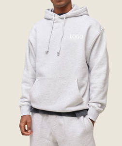 Qualité supérieure Luxe Poids lourd Solide Blanc Pull Hoodies & Sweatshirts 100% Coton Logo Personnalisé Drop Shoulder Hoodies Hommes - Product Image 4