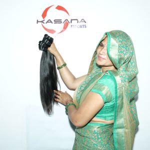 100% naturel non transformé de l'inde cuticule aligné machine bouclée double trame Styles naturels Extensions de cheveux humains en vrac profond - Product Image 4