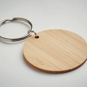 Portachiavi e Moschettone in Bambù Sostenibile ROUNDBOO - Gadget Promozionali Eco-Friendly - Product Image 1
