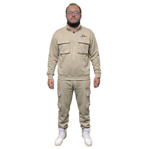 New Custom Stacked Heavyweight <b>Jogger</b> Baggy Sweatpants and Hoodie Set 2 Piece Fleece Men Sweatsuits Pullover Tracksuits - Product Image 1