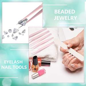 5 pinces à épiler en acier inoxydable pour extensions de cils, pointues, pour volume - Product Image 4