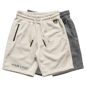 Shorts de gymnastique d'été à séchage rapide pour hommes, shorts grande taille en nylon et coton respirant avec logo personnalisé et fermeture à cordon de serrage vente en gros - Product Image 1