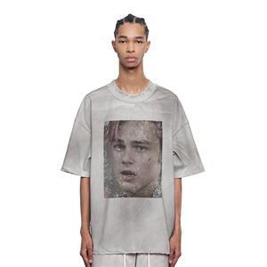 เสื้อยืดผู้ชายโอเวอร์ไซส์วินเทจผ้าคอตตอน100% กันแดดผ้าคอตตอนฟอกสีกรดสีตุ่นหรูหราโลโก้ออกแบบได้ตามต้องการ - Product Image 2