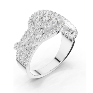 Bague en diamant de laboratoire 0,952 CT pour femmes, clarté VVS-VS EF, or 18 carats, 14 carats, 10 carats et argent 925, or rose, or jaune, or blanc - Product Image 2