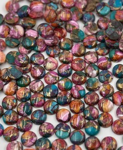 Piedras Preciosas Sueltas Redondas de Turquesa Dahlia Rosa Natural Pulida Lisa de Alta Calidad AAA+ Personalizadas de 12x12 mm - Product Image 1