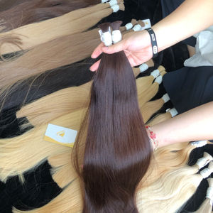 Extensiones de cabello Remy hechas en Vietnam, doble dibujado virgen, sedoso, onda recta, Rubio, alta calidad, 100%, blanqueamiento de un solo donante teñido - Product Image 1