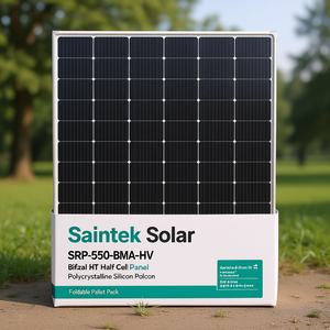 แผงโซลาร์เซลล์ Saintek Solar SRP-550-BMA-HV แบบสองหน้า HJT ฮาล์ฟเซลล์ โพลีคริสตัลไลน์ซิลิคอน พับได้ บรรจุในพาเลท - Product Image 3