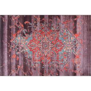 Tapis lavable vintage Timeworn Crimson RW2182 de Rug Weavers, chenille lavable, 10 tailles, vente en gros, dropshipping - Product Image 1